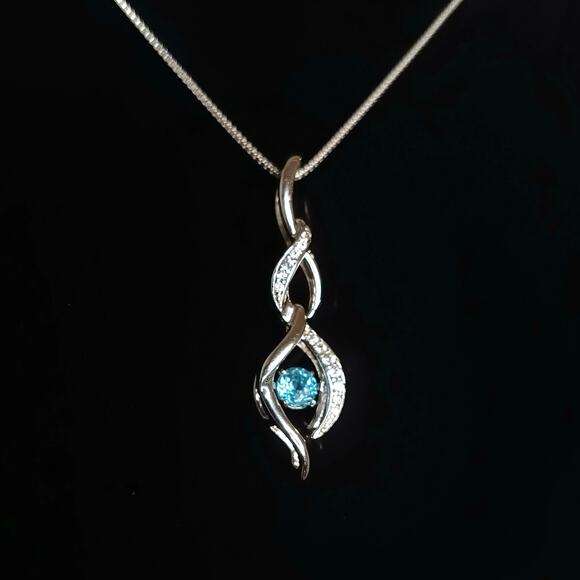 Zales Unstoppable Love Blue Topaz Infinity Necklace - Picture 1 of 10